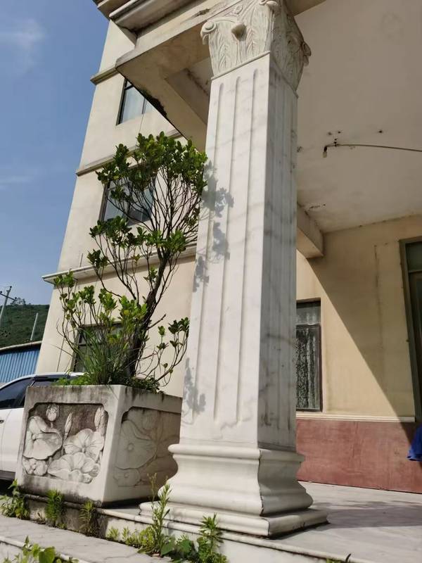 Custom carved marble column