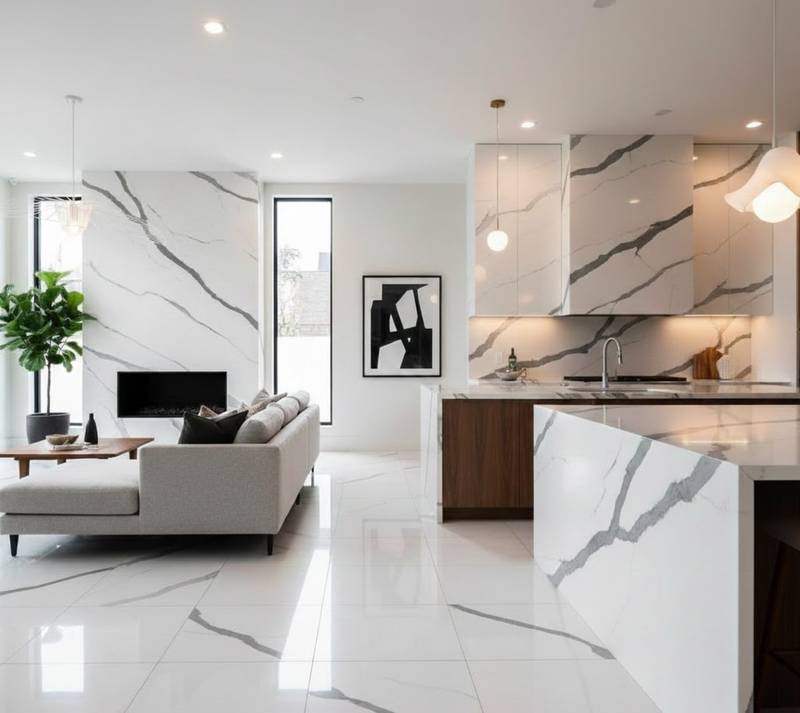Luxury interior with marble features